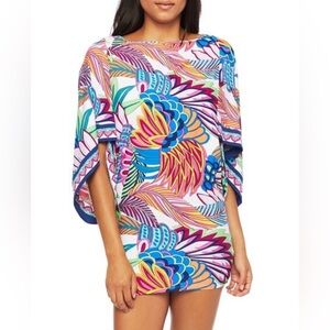 NWT Trina Turk Swim Cover-Up, Paradise Plume Vivid Multicolor Tropical Size: XL